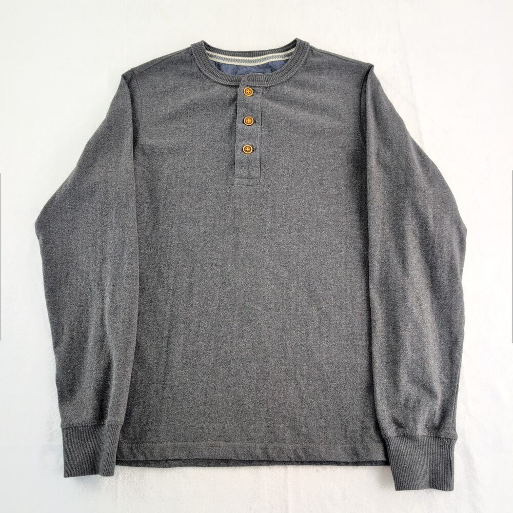 Free Nature Quarter Button Crewneck Men's Small